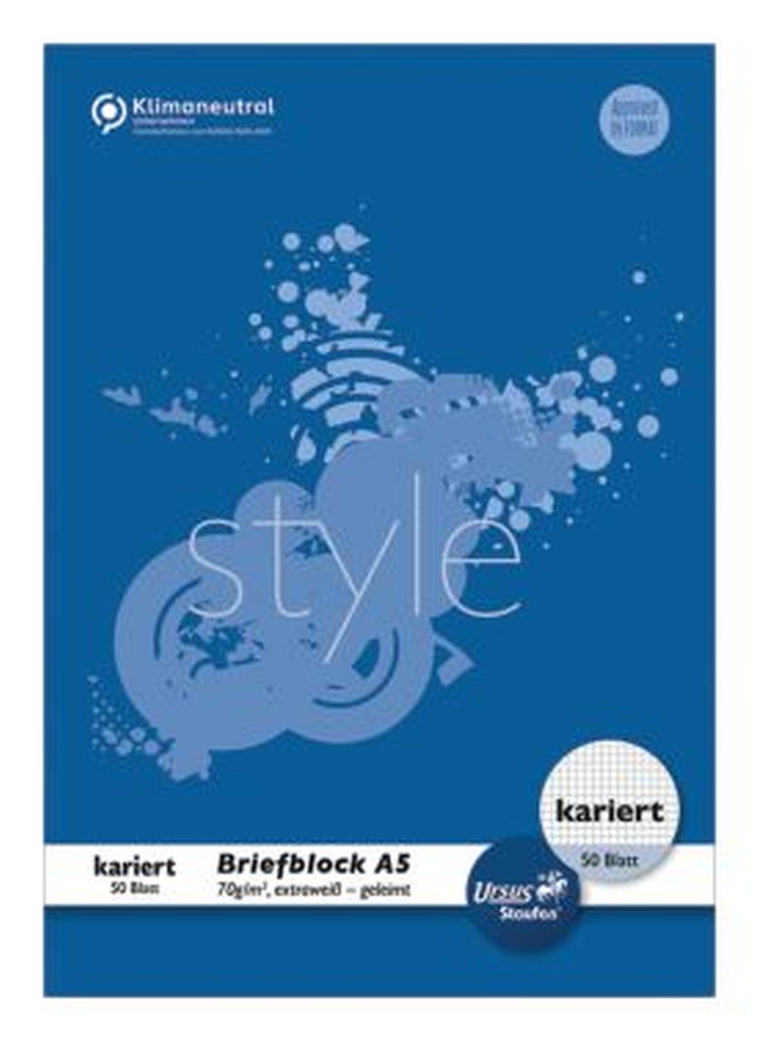 Staufen® style Briefblock - A5, 50 Blatt, 70 g/qm, 5 mm kariert