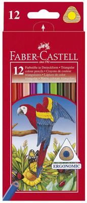 FABER CASTELL 116512 Farbstift Dreikant 12ST Etui