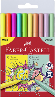 Faserschreiber 10ST Neon+Pastell
