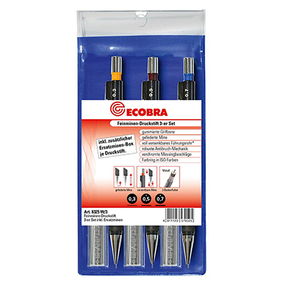 Ecobra 8325W/3 Feinminen-Druckstift 3er-Set