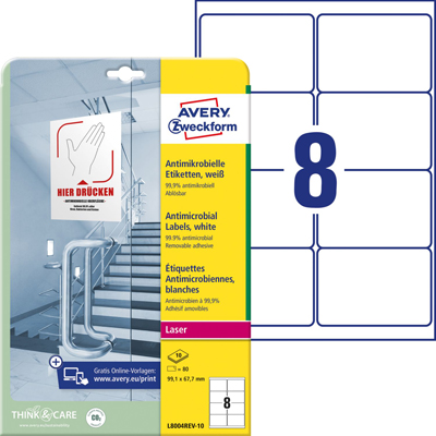 Avery Zweckform L8004REV-10 Folienetiketten 99,19x67,7mm ablösbar weiß