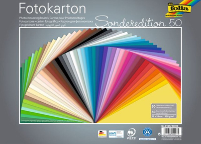 FOLIA 6125/50 99 25x35cm Fotokarton 50BG 300g sortiert