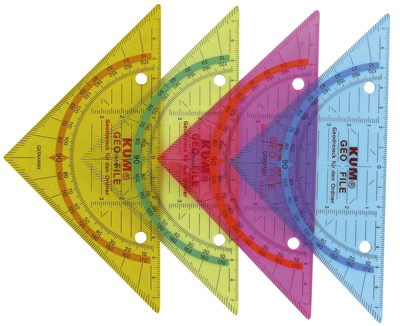 KUM 208.19.29 Geometriedreieck GeoFile 261, 16cm, sortiert