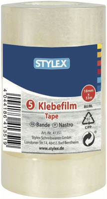 STYLEX 41351 Klebefilm 18mm 33m 5 Rollen VE12