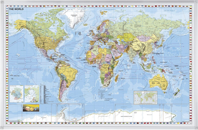 Wandtafel Weltkarte