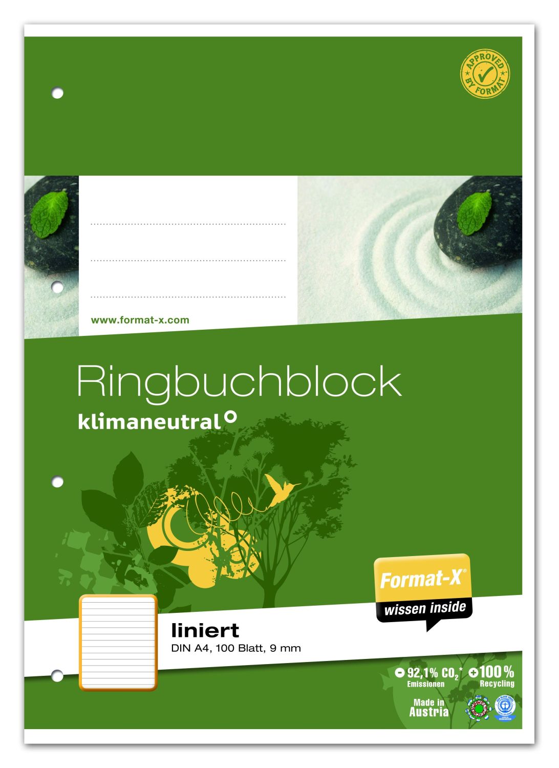 Ursus Green Ringbuchblock - A4, 1900 Blatt, 70 g/qm, liniert
