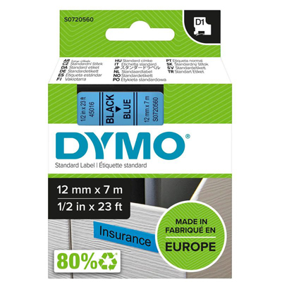 Dymo S0720560 Schriftband 12mmx7m blau/schw