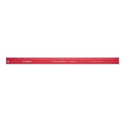 transotype Aluminium-Schneidelineal rutschfest rot, 60 cm