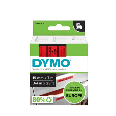 Dymo S0720870 Schriftband 19mmx7m schwarz/rot