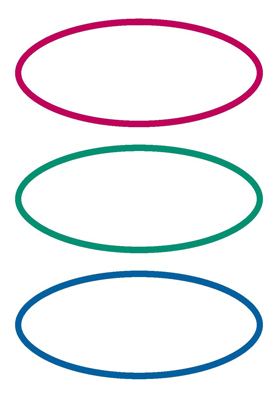 HERMA 5782  Buchschild oval rot/grün/blau Rand 