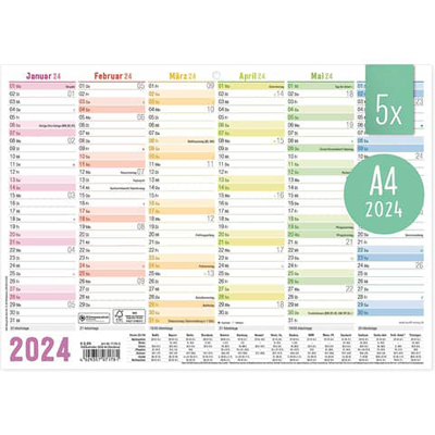 Neutral Tafelkalender A4 7074 quer Rainbow