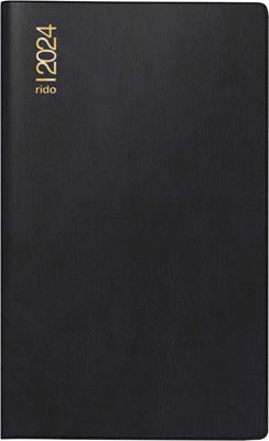 Rido Taschenkalender M-Planer - 1 Monat / 2 Seiten, 8,7 x 15,3 cm, schwarz