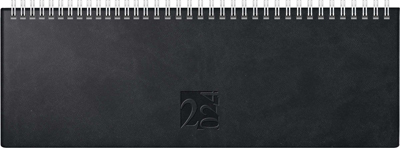 Rido Tischkalender - 1 Woche / 2 Seiten, 30,7 x 10,5 cm, quer, schwarz