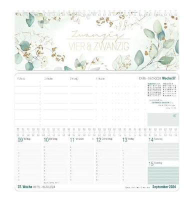 Neutral Tischkalender Büro & Freizeit 2024 29,7 x 11 cm, mint