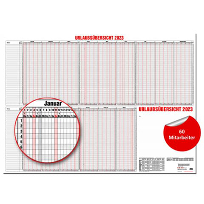 GÜSS Urlaubsübersicht für 60 Mitarbeiter