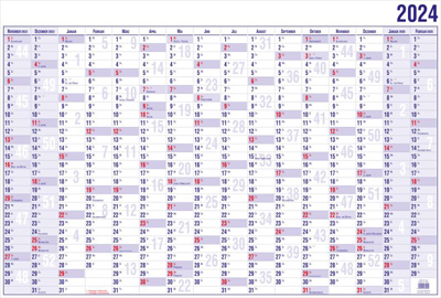 Wandkalender A4 30x70cm 196M 19S